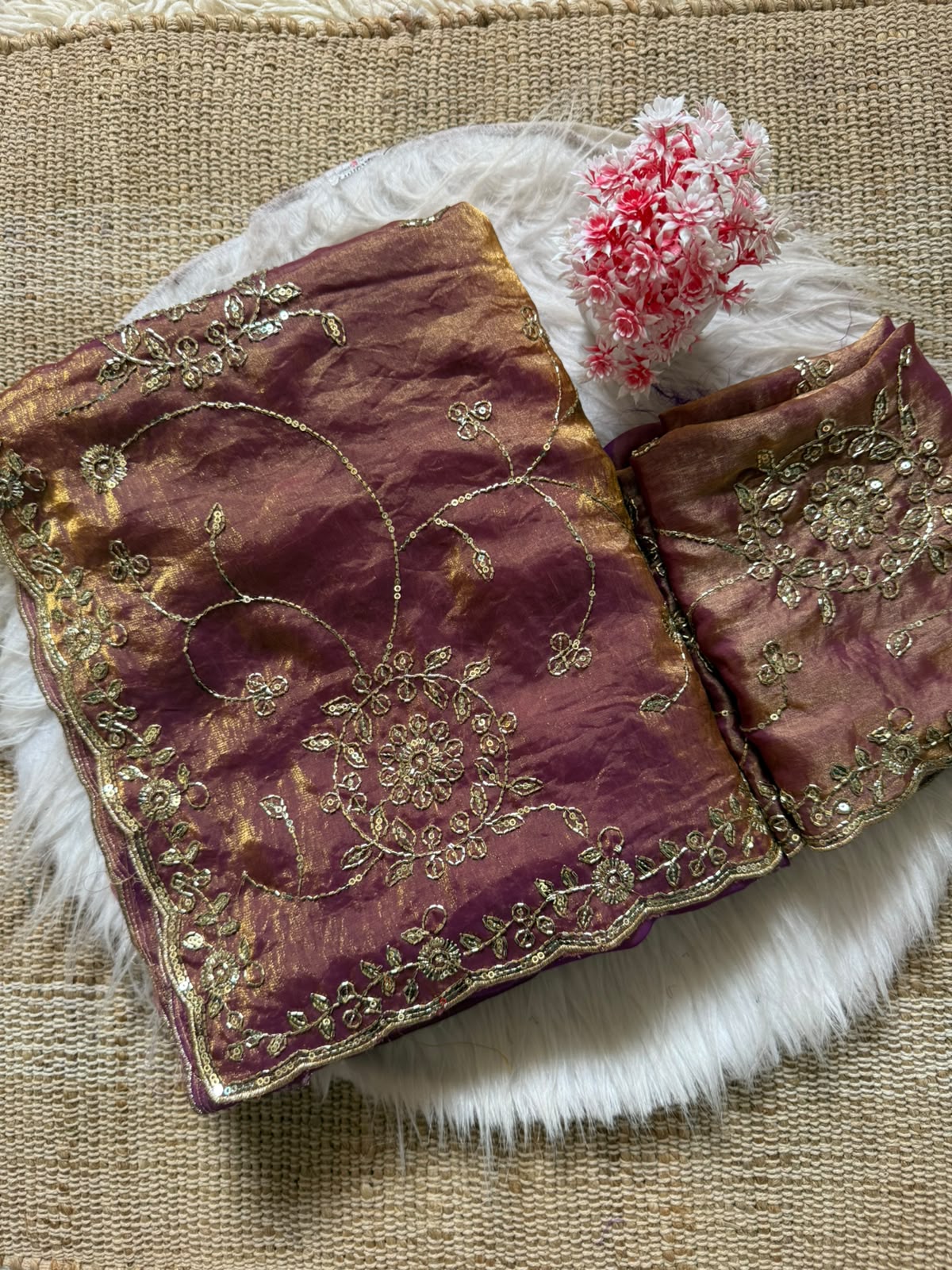 Royal Sequence Embellished Space Silk Saree